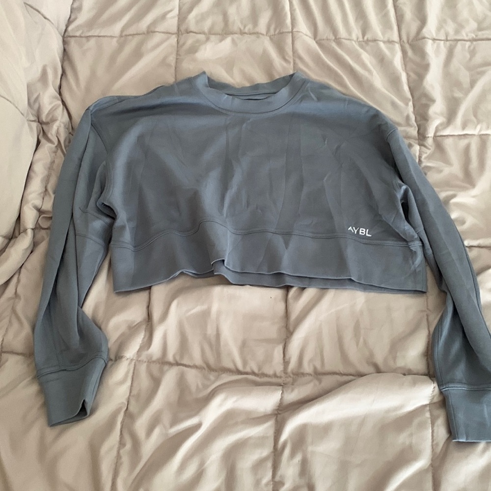 Blue AYBL Oversized Cropped Long Sleeve